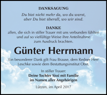 Traueranzeige von Günter Herrmann von Super Sonntag Merseburg
