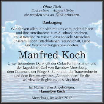 Traueranzeige von Manfred Koch von Super Sonntag Halle