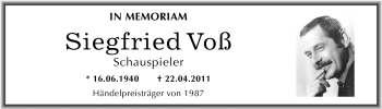 Traueranzeige von Siegfried Voß von Mitteldeutsche Zeitung Halle/Saalkreis