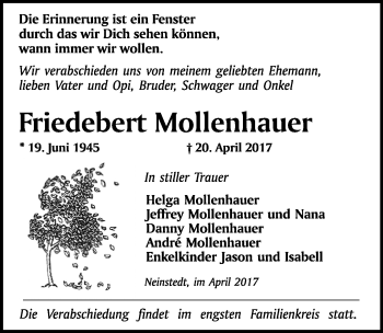 Traueranzeige von Friedebert Mollenhauer von Mitteldeutsche Zeitung Quedlinburg