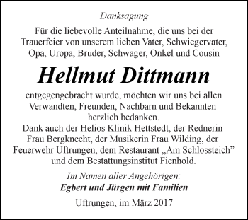 Traueranzeige von Hellmut Diamann von Super Sonntag SGH Mansf. Land