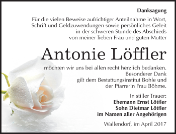 Traueranzeige von Antonie Löffler von Mitteldeutsche Zeitung Merseburg/Querfurt
