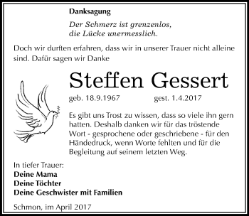 Traueranzeige von Steffen Gessert von Mitteldeutsche Zeitung Merseburg/Querfurt