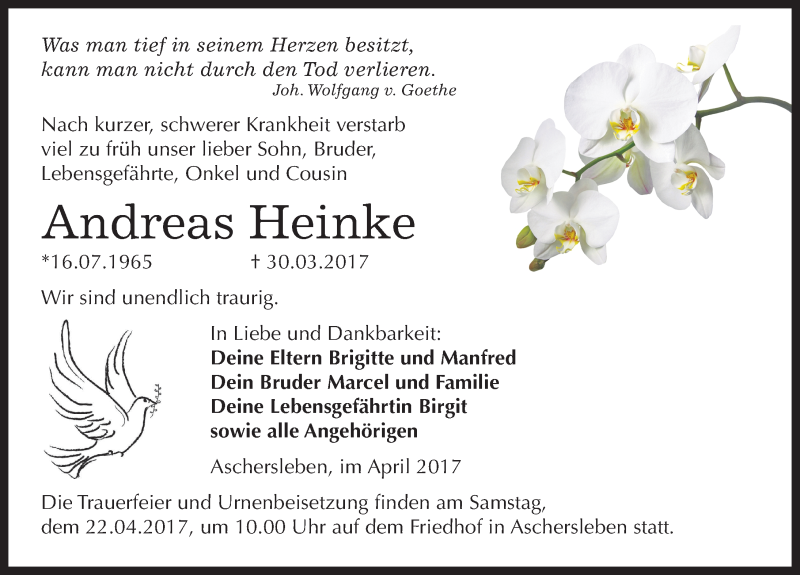  Traueranzeige für Andreas Heinke vom 06.04.2017 aus Mitteldeutsche Zeitung Aschersleben