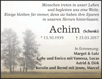 Traueranzeige von Achim  von Super Sonntag Wittenberg