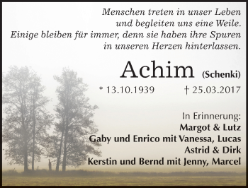 Traueranzeige von Achim  von Mitteldeutsche Zeitung Wittenberg
