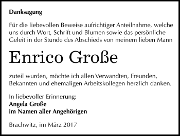 Traueranzeige von Enrico Große von Mitteldeutsche Zeitung Halle/Saalkreis