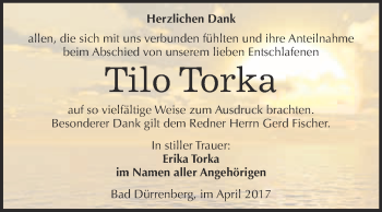 Traueranzeige von Tilo Torka von Super Sonntag Merseburg