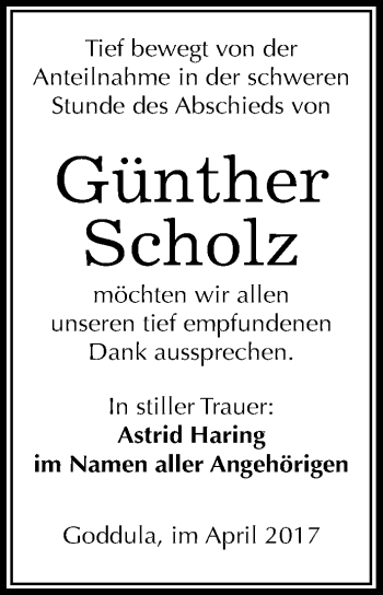 Traueranzeige von Günther Scholz von Mitteldeutsche Zeitung Merseburg/Querfurt
