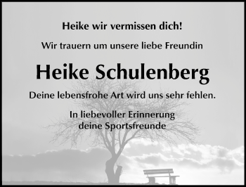 Traueranzeige von Heike Schulenberg von Mitteldeutsche Zeitung Quedlinburg