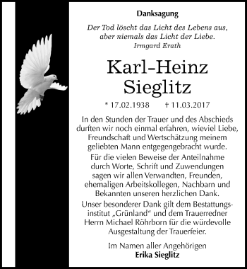 Traueranzeige von Karl-Heinz Sieglitz von Mitteldeutsche Zeitung Halle/Saalkreis