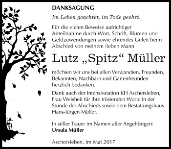 Traueranzeige von Lutz Müller von Mitteldeutsche Zeitung Aschersleben