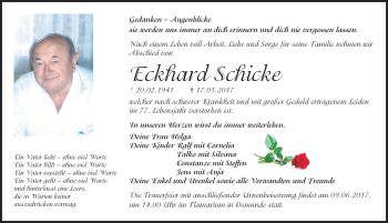 Traueranzeige von Eckhard Schicke von Mitteldeutsche Zeitung Halle/Saalkreis
