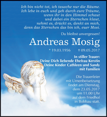 Traueranzeige von Andreas Mosig von Mitteldeutsche Zeitung Bitterfeld