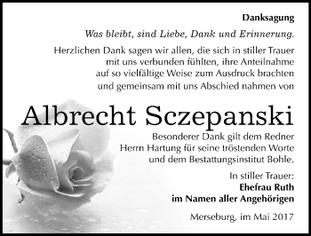 Traueranzeige von Albrecht Sczepanski von Mitteldeutsche Zeitung Merseburg/Querfurt