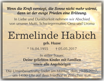 Traueranzeige von Ermelinde Habich von Super Sonntag Merseburg