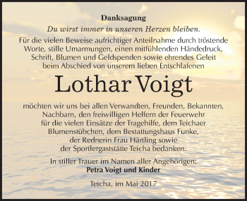 Traueranzeige von Lothar Voigt von Mitteldeutsche Zeitung Halle/Saalkreis