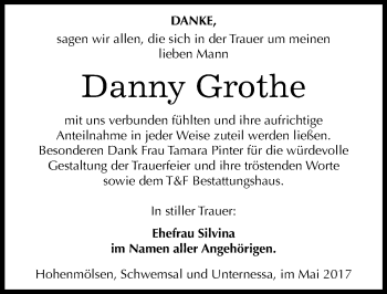 Traueranzeige von Danny Grothe von Mitteldeutsche Zeitung
