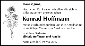 Traueranzeige von Konrad Hoffmann von Mitteldeutsche Zeitung Quedlinburg