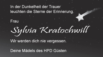 Traueranzeige von Sylvia Kratochwill von Super Sonntag Bernburg