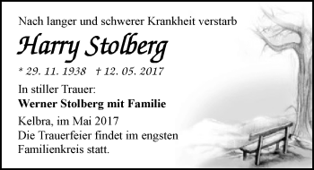 Traueranzeige von Harry Stolberg von Mitteldeutsche Zeitung Sangerhausen