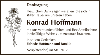 Traueranzeige von Konrad Hoffmann von Super Sonntag Aschersleben