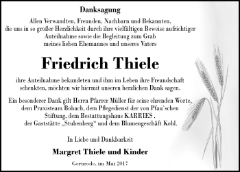 Traueranzeige von Friedrich Thiele von Mitteldeutsche Zeitung