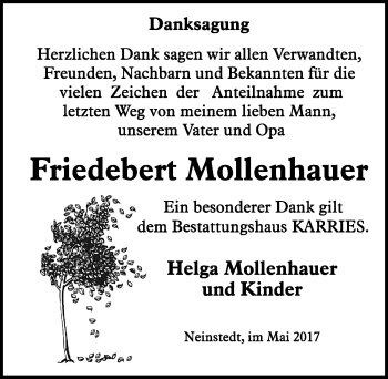 Traueranzeige von Friedebert Mollenhauer von Mitteldeutsche Zeitung Quedlinburg
