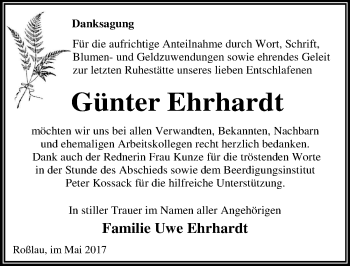 Traueranzeige von Günter Ehrhardt von Mitteldeutsche Zeitung Dessau-Roßlau