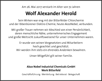 Traueranzeige von Wolf Alexander Herold von Mitteldeutsche Zeitung Bitterfeld