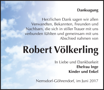 Traueranzeige von Robert Völkerling von Mitteldeutsche Zeitung Merseburg/Querfurt