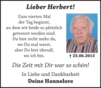 Traueranzeige von Herbert Gruhn von Mitteldeutsche Zeitung Bernburg