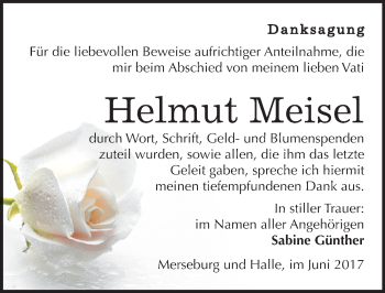 Traueranzeige von Helmut Meisel von Mitteldeutsche Zeitung Merseburg/Querfurt