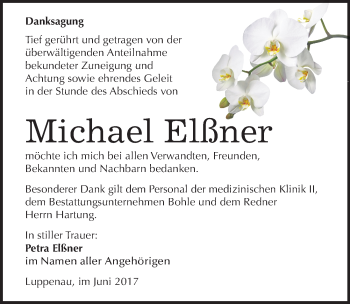 Traueranzeige von Michael Elßner von Mitteldeutsche Zeitung Merseburg/Querfurt