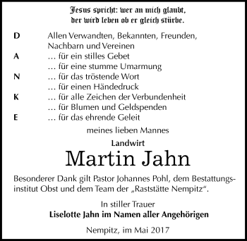 Traueranzeige von Martin Jahn von Mitteldeutsche Zeitung Merseburg/Querfurt