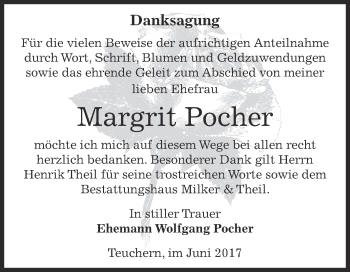 Traueranzeige von Margrit Pocher von WVG - Wochenspiegel NMB / WSF / ZTZ
