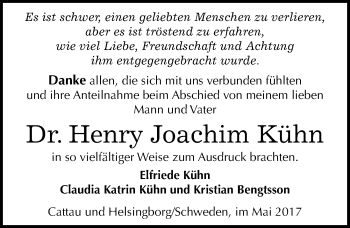 Traueranzeige von Henry Joachim Kühn von Mitteldeutsche Zeitung Halle/Saalkreis