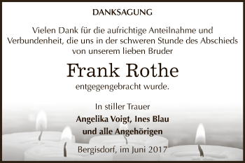 Traueranzeige von Frank Rothe von Super Sonntag Zeitz
