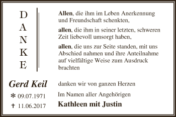 Traueranzeige von Gerd Keil von WVG - Wochenspiegel Dessau / Köthen