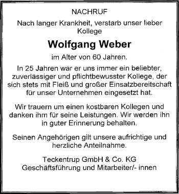 Traueranzeige von Wolfgang Weber von Mitteldeutsche Zeitung