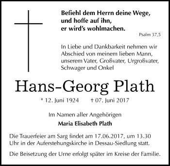 Traueranzeigen von Plath www.abschiednehmen.de