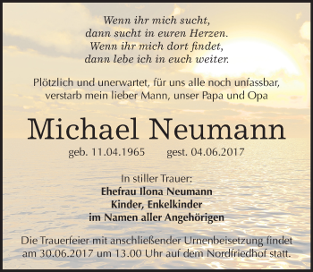 Traueranzeige von Michael Neumann von Mitteldeutsche Zeitung Halle/Saalkreis