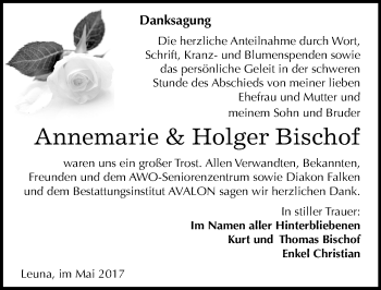Traueranzeige von Annemarie und Holger Bischof von Mitteldeutsche Zeitung Merseburg/Querfurt