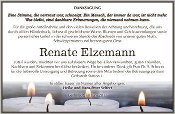 Traueranzeige von Renate Elzemann von Super Sonntag SGH Mansf. Land
