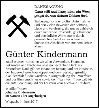 Traueranzeige von Günter Kindermann von Mitteldeutsche Zeitung Naumburg/Nebra