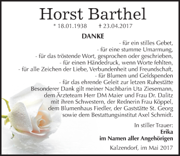 Traueranzeige von Horst Barthel von Mitteldeutsche Zeitung Merseburg/Querfurt