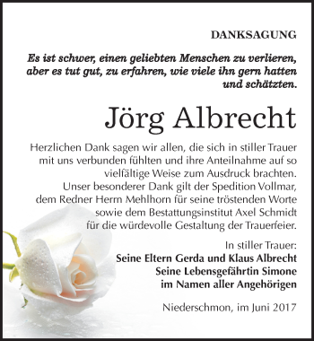 Traueranzeige von Jörg Albrecht von Mitteldeutsche Zeitung Merseburg/Querfurt