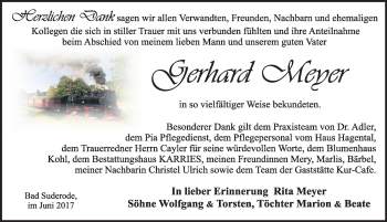 Traueranzeige von Gerhard Meyer von Mitteldeutsche Zeitung Quedlinburg