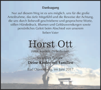 Traueranzeige von Horst Ott von Super Sonntag Merseburg