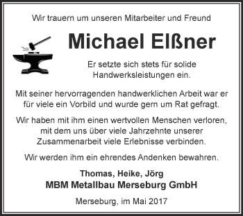 Traueranzeige von Michael Elßner von Super Sonntag Merseburg